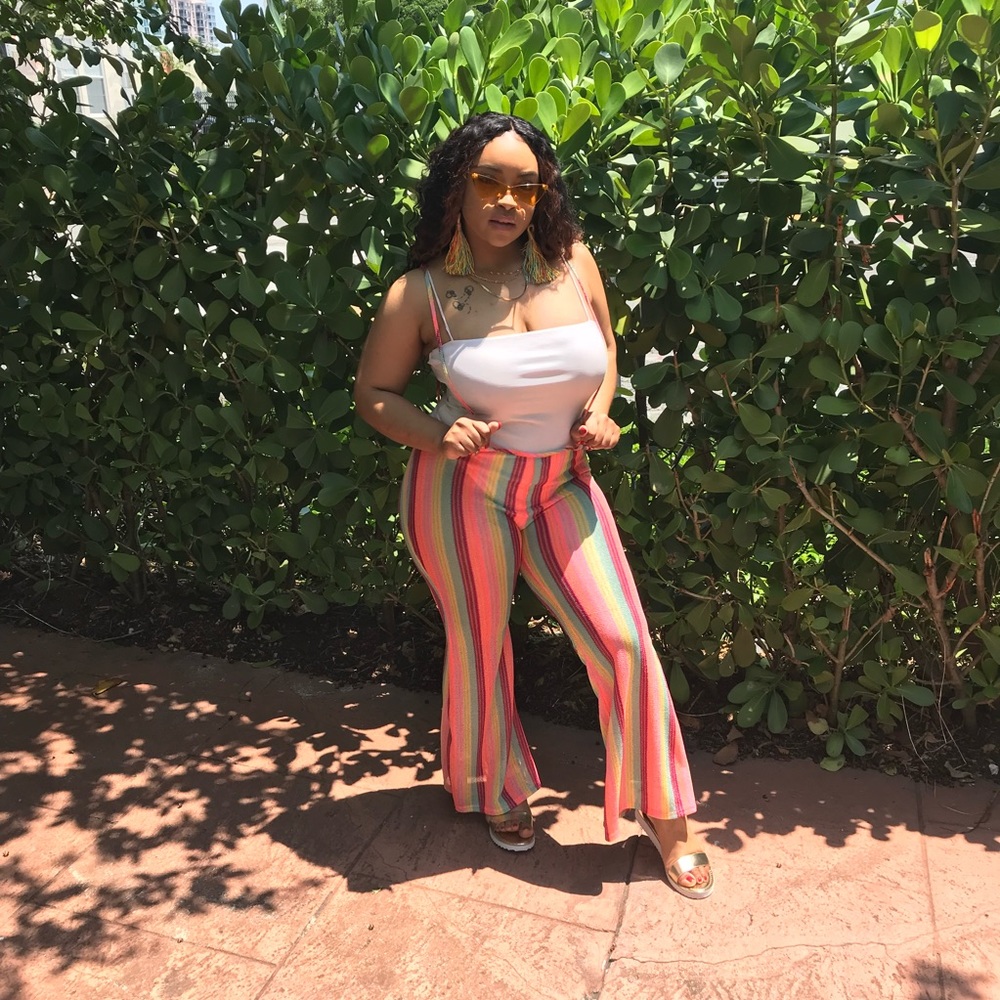 Striped sheer pants